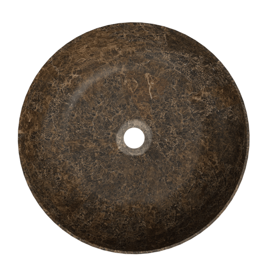 Balmani Still Aufsatzwaschbecken: Marmor Dark Emperador, rund, Ø 38 cm