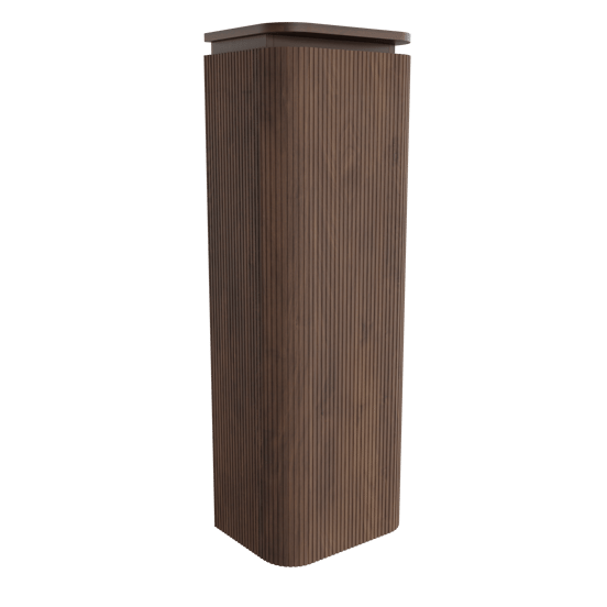 Balmani Moon Badhochschrank: Hängend, Links, amerikanischer Nussbaum, 44 x 32 x 130 cm