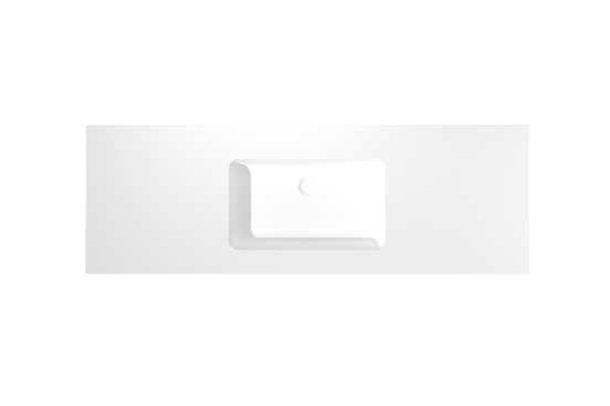 Storke Mata Einzelwaschtisch, Solid Surface matt, 155 x 52 cm