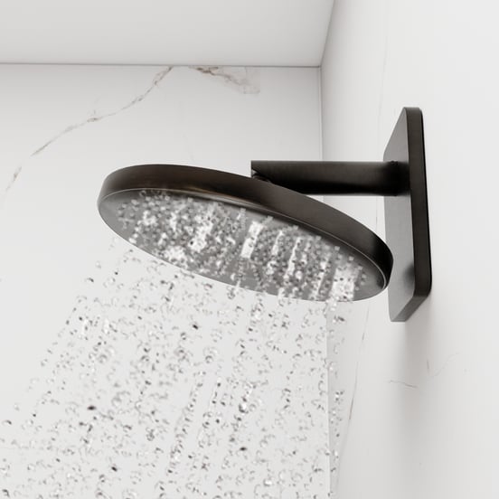 Blaufoss Onos 250 Tête de douche rond 25 cm avec bras de douche support mural Brushed GunMetal