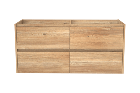 Storke Seda meuble sous-lavabo suspendu 130 x 52 cm chêne brut 4 tiroirs