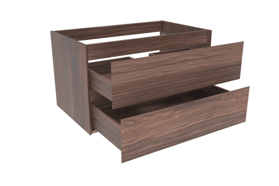 Balmani Mitra meuble sous-lavabo suspendu 90 x 55 cm placage noyer 2 tiroirs