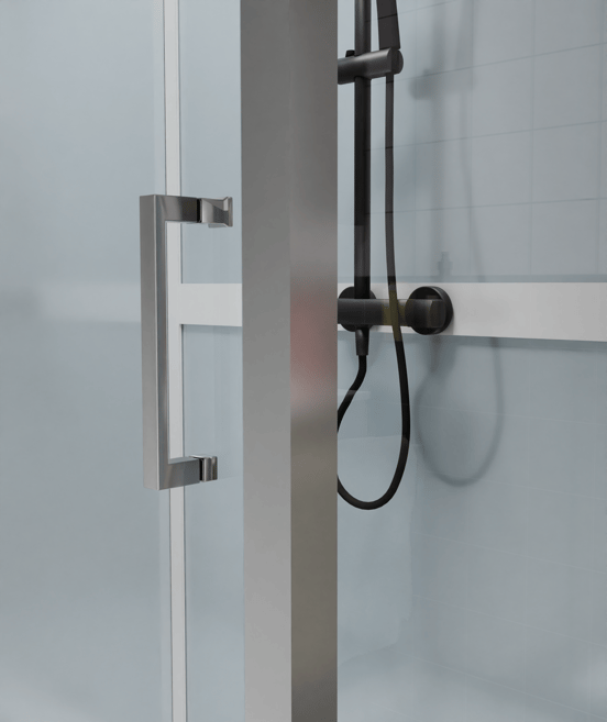 Luca Varess Talan rechthoekige douchecabine met draaideuren 90 x 120 cm helder glas mat chroom profiel