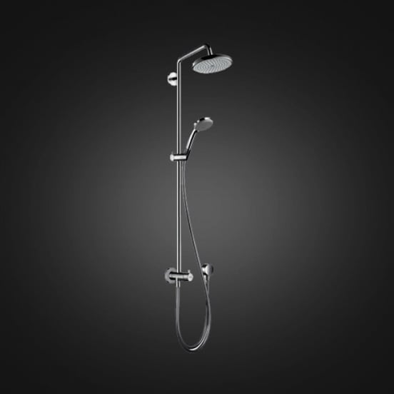 Hansgrohe Croma 220 Reno regendoucheset zonder kraan glanzend chroom