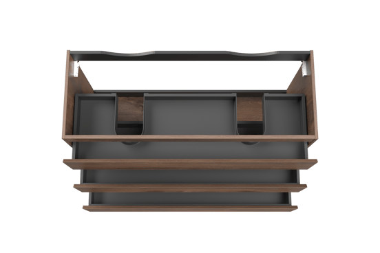 Linie Lado meuble sous-vasque a poser 120 x 46 cm chêne brun 3 tiroirs