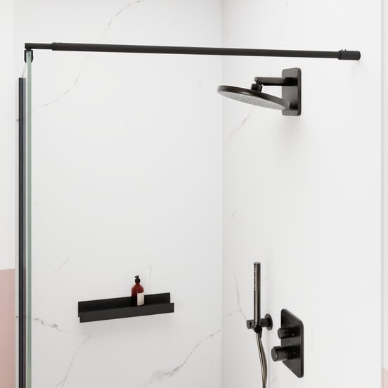 Blaufoss Onos 250 Tête de douche rond 25 cm avec bras de douche support mural Brushed GunMetal