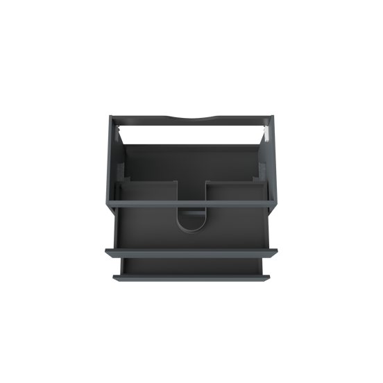 Linie Lado meuble sous-lavabo suspendu 80 x 46 cm bleu anthracite 2 tiroirs