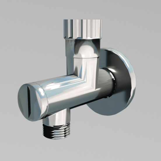 Eckregulierventil mit Filter und Klemmverbindung 12 - 15 mm