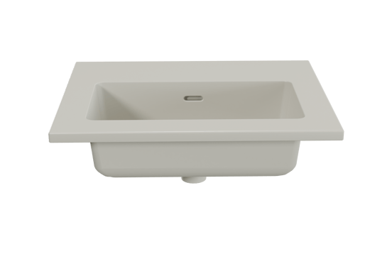 Storke Diva enkele wastafel mat zijdegrijze top solid 45 x 35 cm