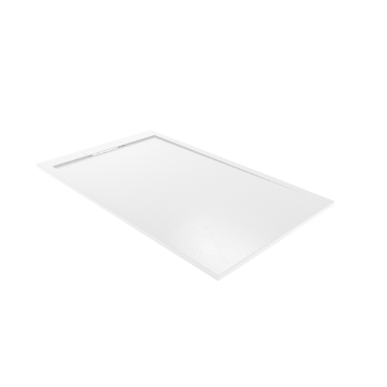 Balmani Indus receveur de douche 150 x 90 cm marbre composite blanc mat structure en ardoise