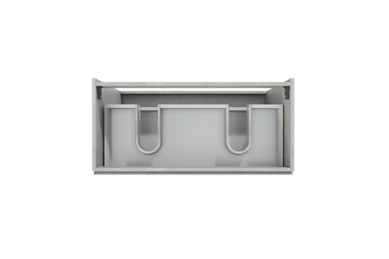 Storke Delta staande wastafelonderkast 100 x 48 cm 2 sifonuitsparingen beton donkergrijs 3 lades 2 sifonuitsparingen