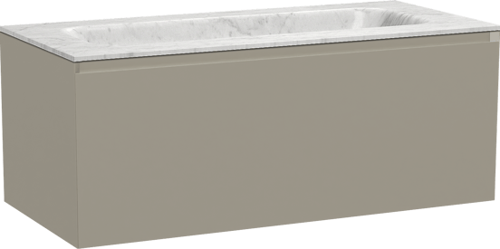 Balmani Idra zwevend badmeubel 120 x 55 cm steengrijs met Tablo Arcato enkele wastafel in marmer carrara