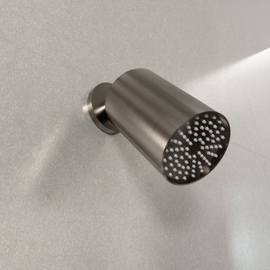 Blaufoss Luxor 90 Tête de douche rond 14 x 9 cm avec support mural Brushed GunMetal