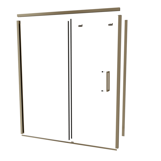 Balmani Senses Design 180 cm gauche ensemble de profils pour coin-douche avec porte coulissante brushed champagne gold