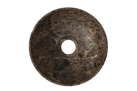 Balmani Bari XS Aufsatzwaschbecken: Marmor Dark Emperador, rund, Ø 22 cm