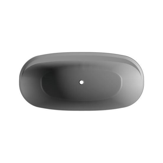 Luca Varess Sutilo ovale baignoire îlot 170 x 80 cm acrylique grise avec tablette intégrée