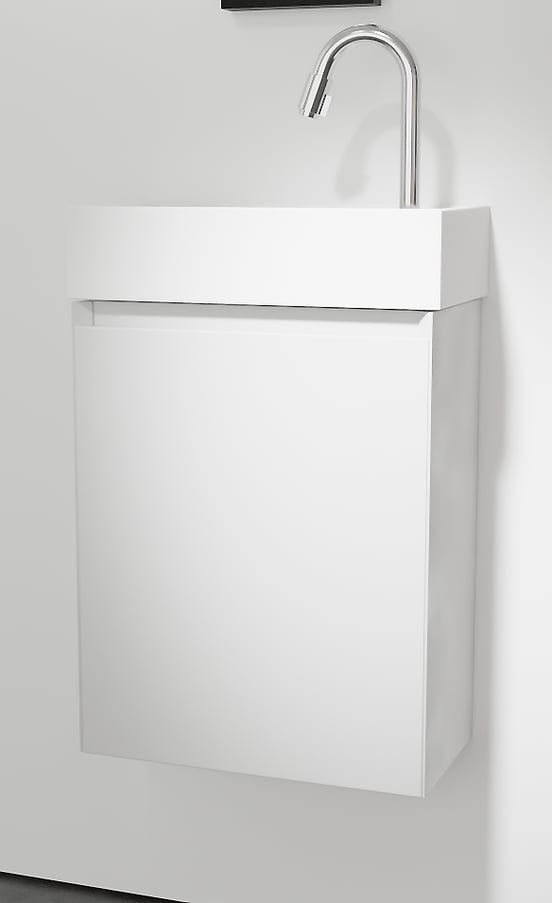 Balmani Mitra meuble wc suspendu 42 x 21 cm blanc mat avec Dama lavabo en Solid Surface mat