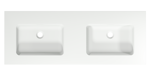 Storke Mata dubbele wastafel matte Solid Surface 120 x 46 cm
