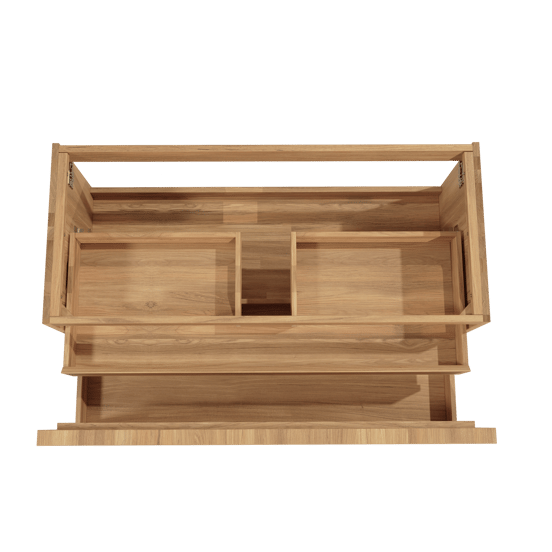 Balmani Forma zwevende wastafelonderkast 120 x 55 cm teak 2 lades vert. sym. groef