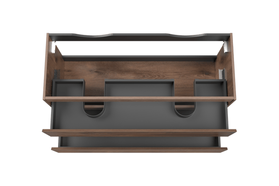 Linie Lado zwevende wastafelonderkast 120 x 46 cm bruine eik 2 lades