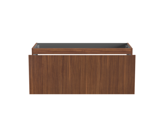 Storke Ribs meuble sous-vasque suspendu 120 x 52 cm noyer 2 tiroirs