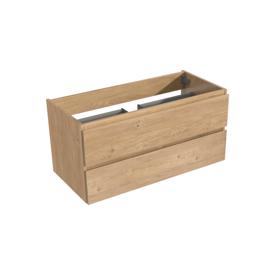 Storke Delta zwevend wastafelonderkast 100 x 48 cm natuur eik 2 lades