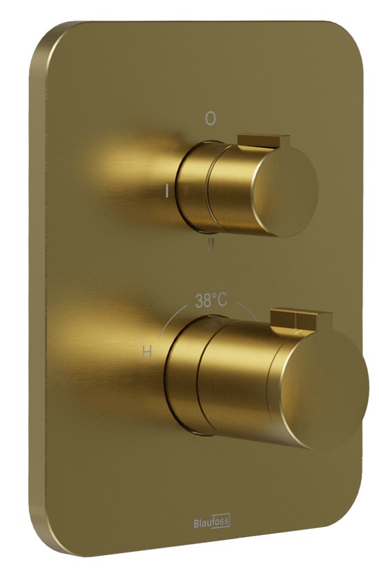 Blaufoss Smartbox Softline set de douche pluie encastré robinet thermostatique Brushed Gold