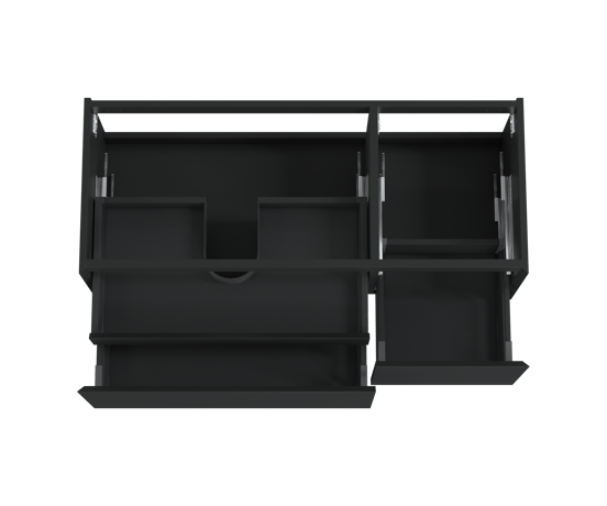 Balmani Idra meuble sous-vasque suspendu 135 x 55 cm asymétrique à gauche noir mat 4 tiroirs