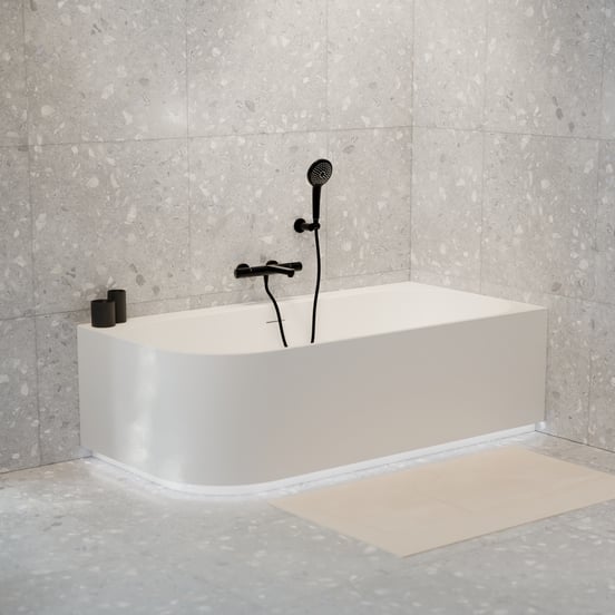 Blaufoss Apollo robinet de bain robinet thermostatique montage mural extérieur Noir Brillant