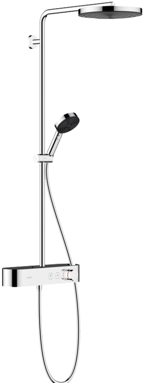 Hansgrohe Pulsify 260 Regendusche Duschsystem mit Thermostatbatterie: Wandmontage, Chrom Glänzend