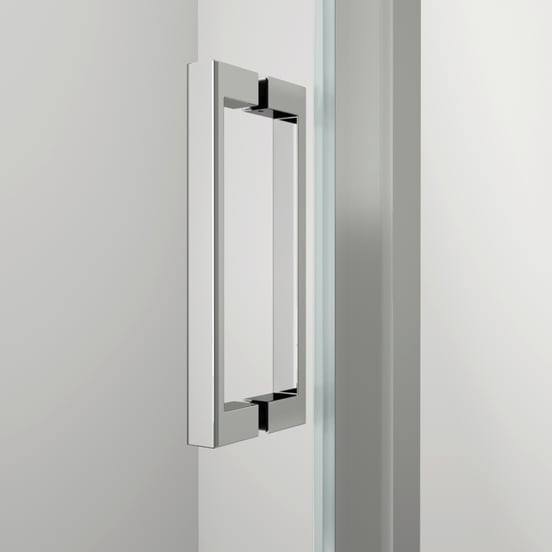 Luca Varess Nona douchehoek met draaideur en 2 vaste zijwanden 90 x 140 cm helder glas glanzend chroom profiel