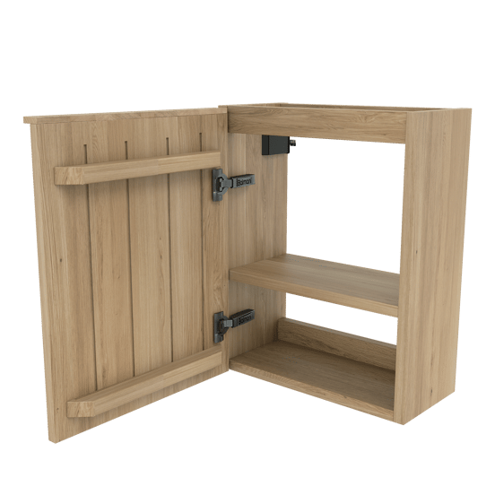 Balmani Forma zwevend toiletmeubel 42 x 21 cm naturel eiken met Dama wastafel in Dark Emperador marmer