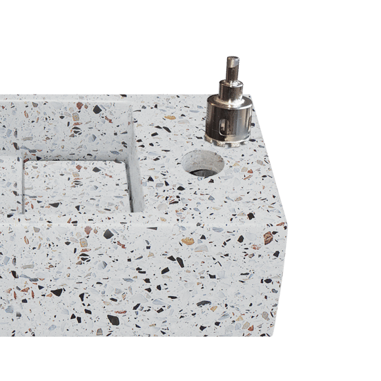 Balmani Mood Handwaschbecken: 36 x 18 cm, Bianco Nero Terrazzo