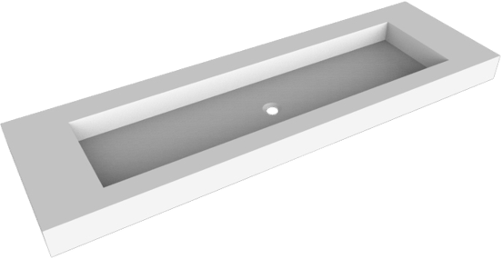 Balmani Modus lavabo simple pour 2 trous de robinet Solid Surface mat 180 x 55 cm