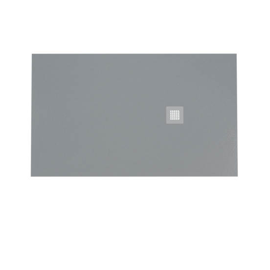 Balmani Vega douchebak 160 x 90 cm composietmarmer donkergrijs leisteenstructuur