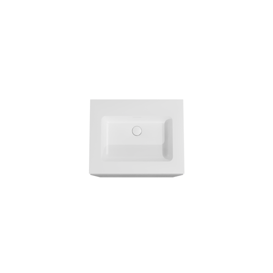 Storke Edge staand badmeubel 65 x 52 cm beton donkergrijs met Mata enkele wastafel in solid surface mat wit