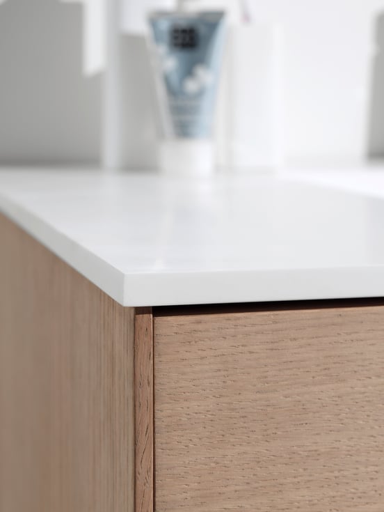 Balmani Stretto Einzel- oder Doppelwaschtischplatte, Solid Surface matt, 180 x 55 cm