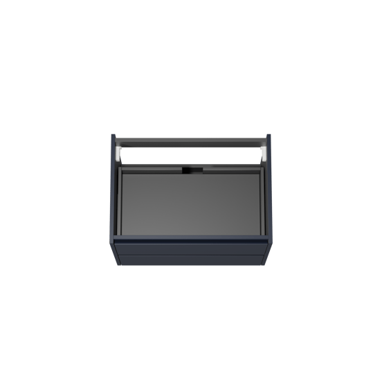 Storke Seda meuble sous-lavabo suspendu 75 x 52 cm bleu nuit 2 tiroirs