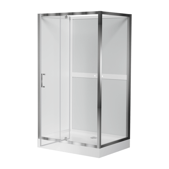 Luca Varess Talan rechthoekige douchecabine met draaideuren 90 x 120 cm helder glas mat chroom profiel