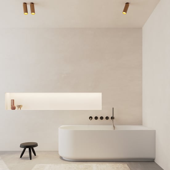 Balmani Scala tweepersoonsbad hoekbad rechts 175 x 80 cm Solid Surface mat wit