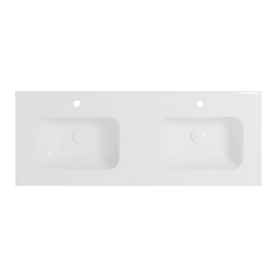 Balmani Nostra double vasque porcelaine Blanc Brillant 120 x 46 cm