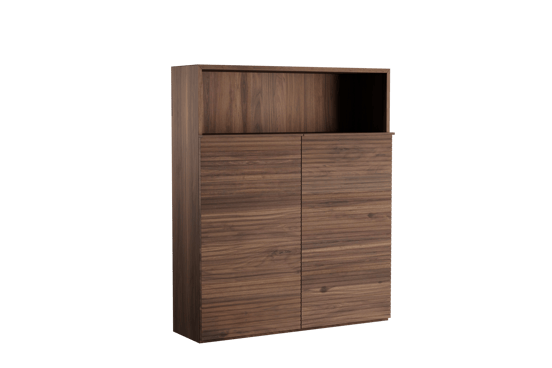 Balmani Forma Badhochschrank: Hängend, horizontale Rippen, Amerikanischer Nussbaum, 100 x 30 x 120 cm