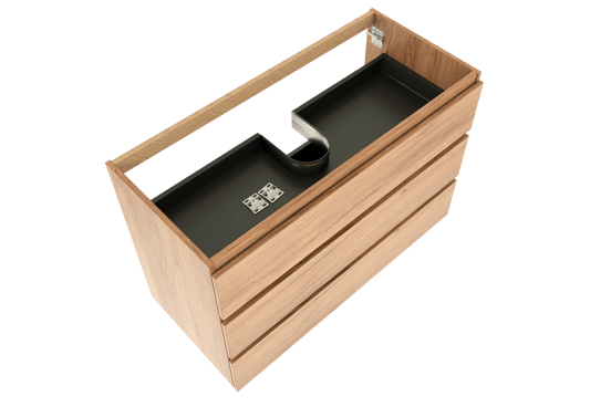 Balmani Lucida meuble sous-vasque a poser 120 x 55 cm teck 3 tiroirs