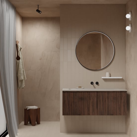 Balmani Secret Black rond badkamerspiegel zwart Ø 80 cm met spiegelverlichting en anti-damp