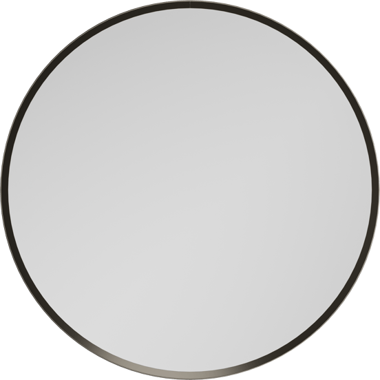 Balmani Auro Gäste-WC Spiegel: Rund, Brushed GunMetal, Ø 45 cm