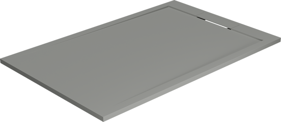 Balmani Andes douchebak 140 x 90 cm solid surface steengrijs mat