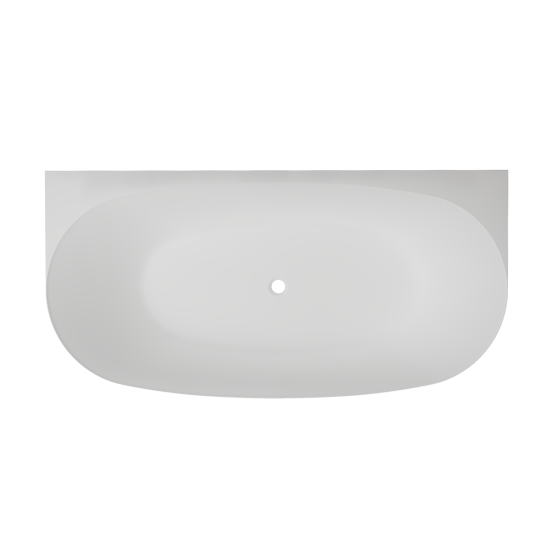 Luca Varess Sutilo Ovale halb freistehende Badewanne: 160 x 75 cm, Acryl, Weiß matt