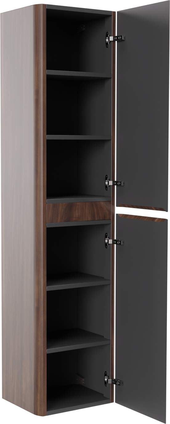 Storke Soft zwevende badkamerkast 40 x 35 x 170 cm notenhout