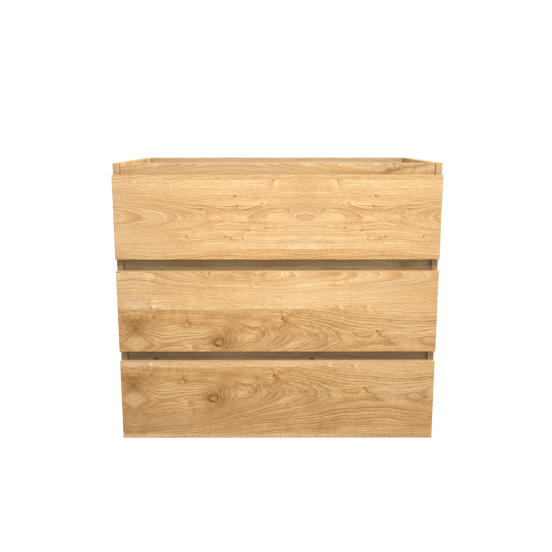 Balmani Lucida stehender Waschbeckenunterschrank: 90 x 55 cm, Eiche rustikal, 3 Schubladen