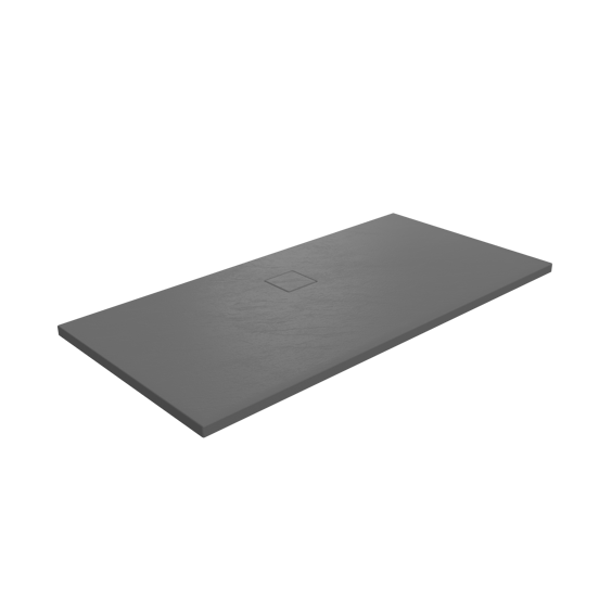 Linie Rumba douchebak 160 x 90 cm acryl donkergrijs leisteenstructuur